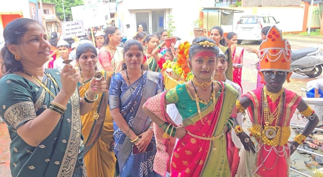 शिशु मंदिर कडावची आषाढी एकादशी निमित्त बालगोपाळांची दिंडी उत्साहात संपन्न